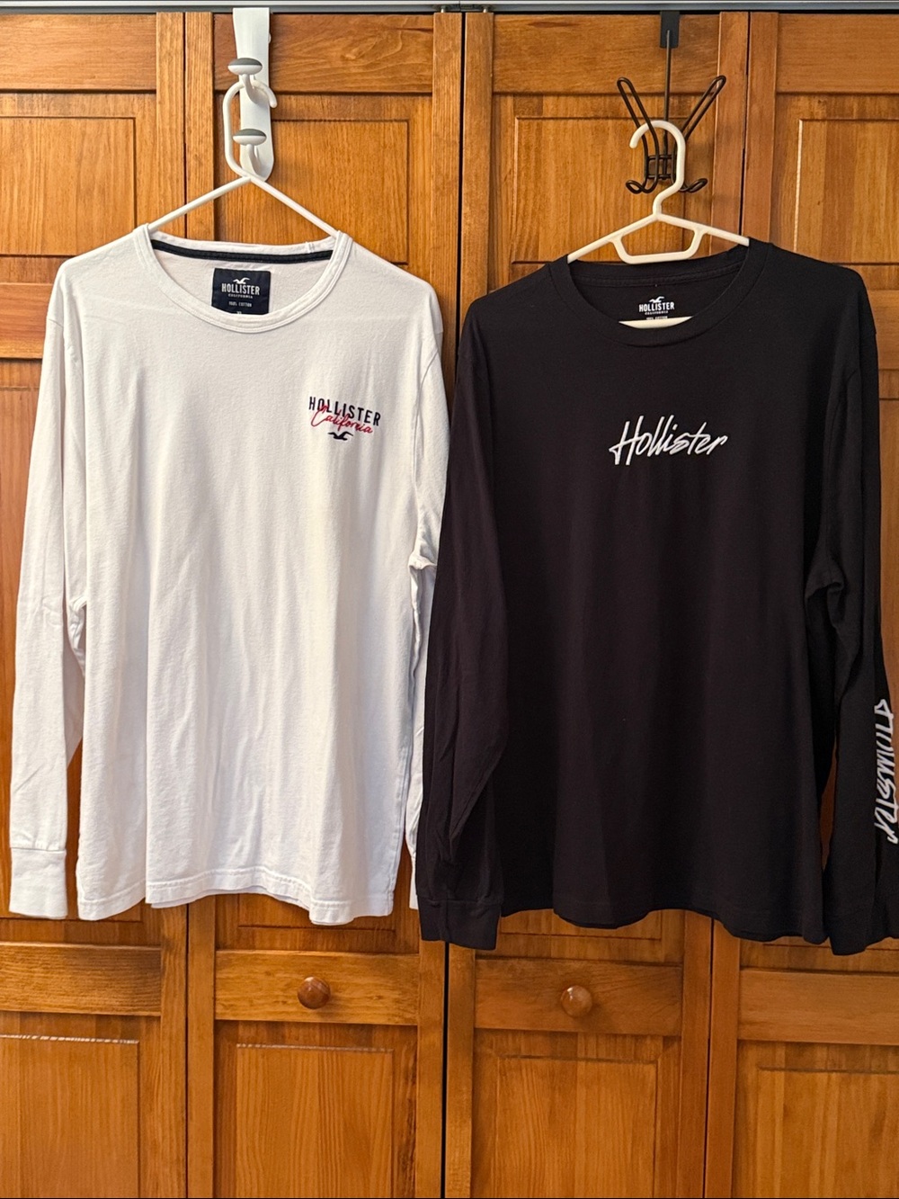 Hollister Long Sleeve Crew Set - White & Black Both NWOT size XL